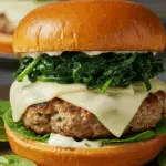 White Cheddar and Spinach Chicken Burger