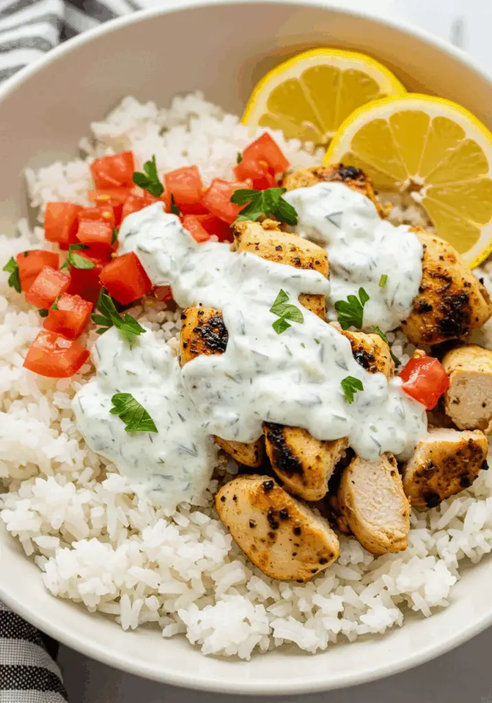Dump-and-Bake Chicken Tzatziki with Rice