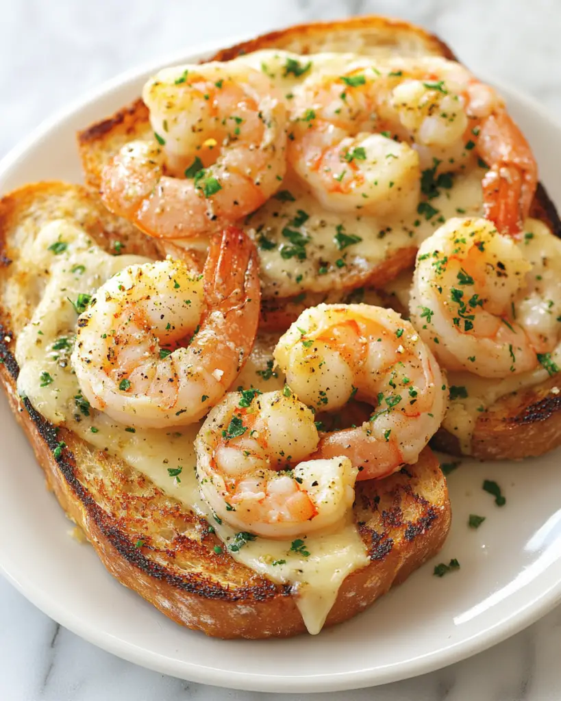 Cheesy Garlic Bread Shrimp Grilled Cheese
