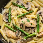 Creamy Mushroom and Asparagus Chicken Pasta