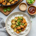 Air Fryer Sweet Chili Chicken and Brussels Sprouts