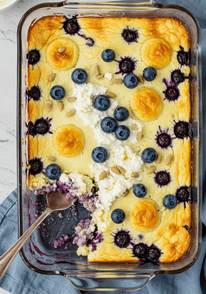 Blueberry Cottage Cheese Breakfast Bake