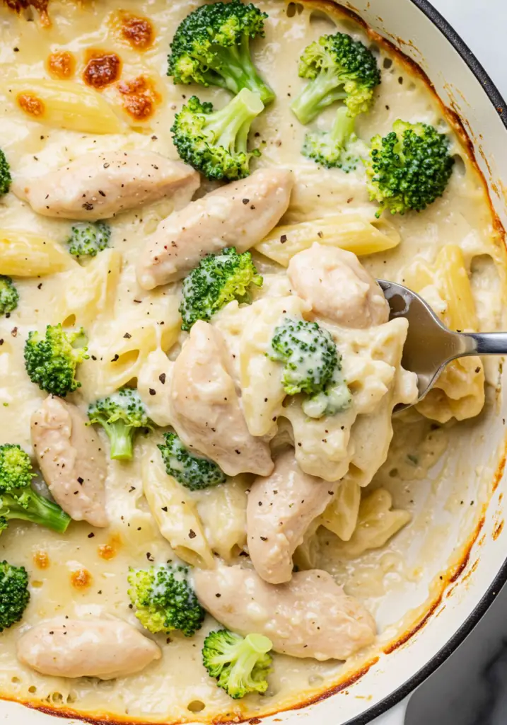 Keto Chicken Alfredo with Broccoli Bake