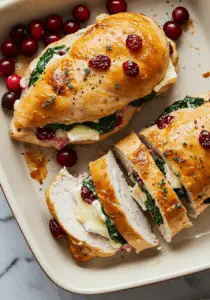 Cranberry & Spinach Stuffed Chicken Breasts with Brie