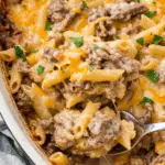 Crockpot Philly Cheesesteak Pasta Casserole