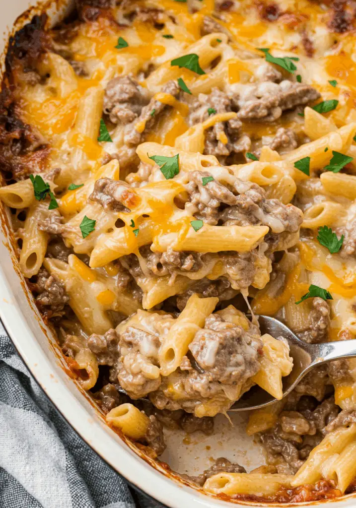 Crockpot Philly Cheesesteak Pasta Casserole