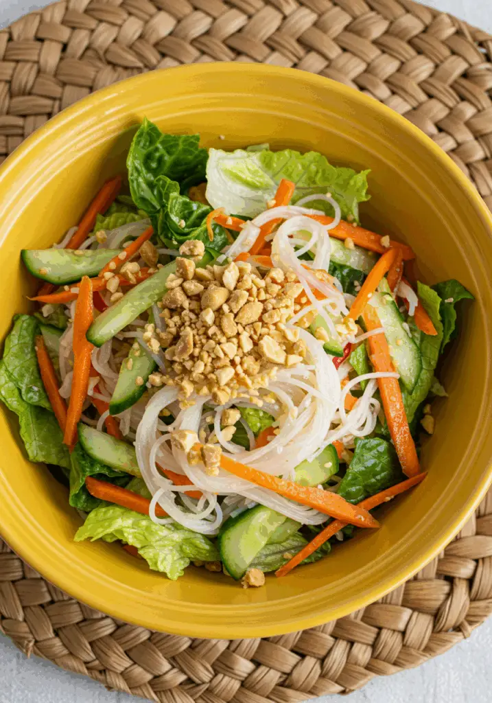 Spring Roll Salad with Peanut Dressing