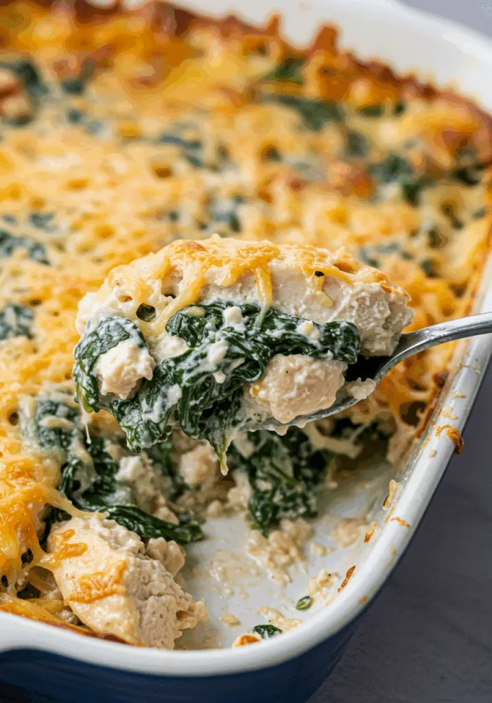 Chicken and Spinach Casserole with Cream Cheese