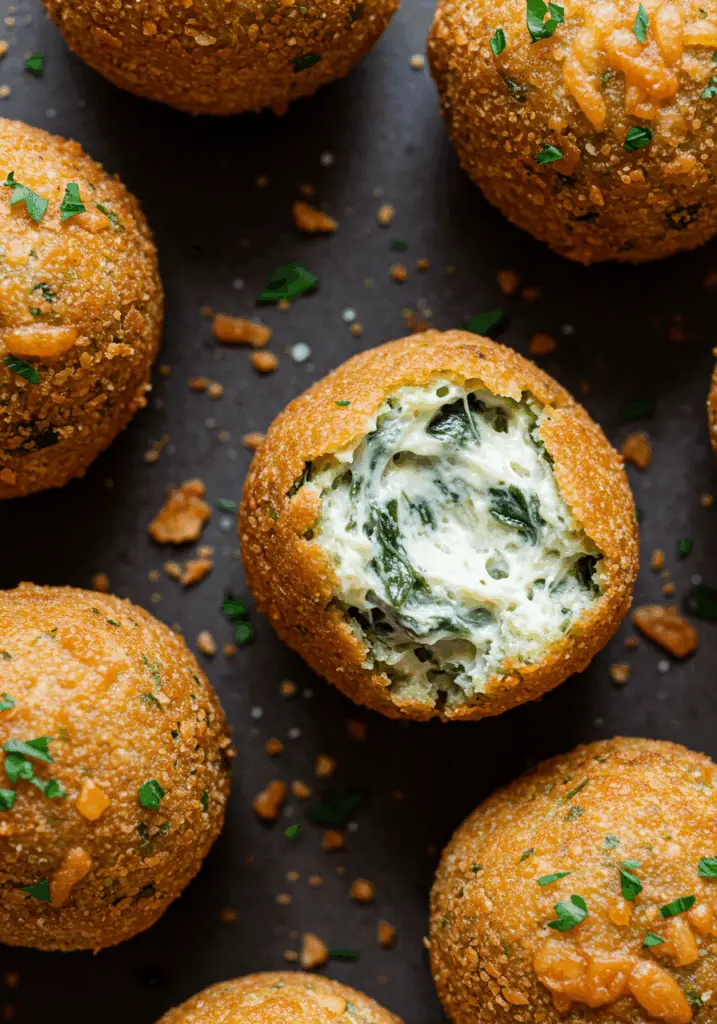Fried Spinach & Artichoke Dip Balls
