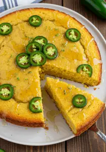 Spicy Jalapeño Cornbread with Sweet Lime Honey Glaze