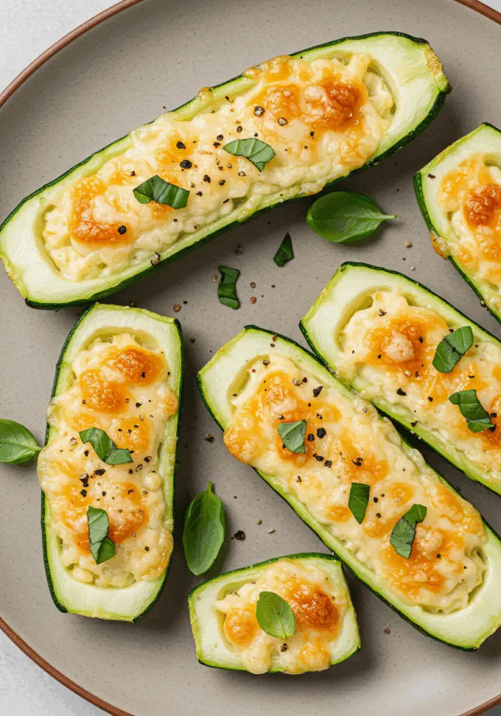 Gourmet Garlic Zucchini Steaks with Cheese