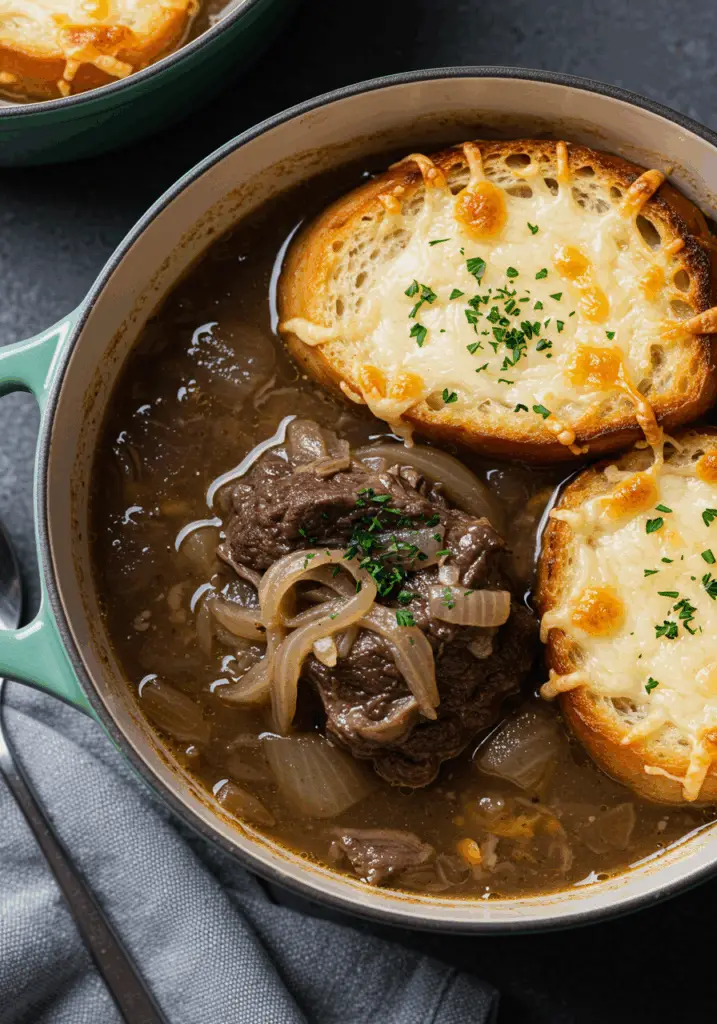 French Onion Beef Short Rib Soup