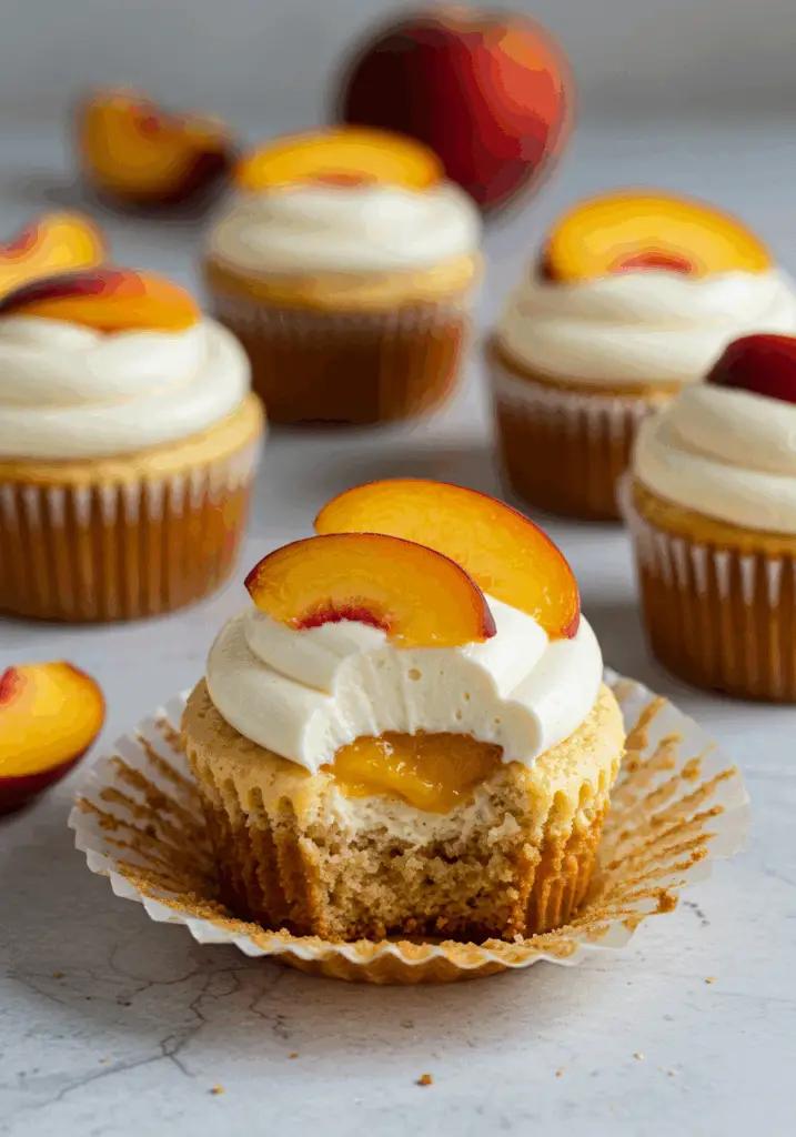 Peach & Honey Cheesecake Cupcakes