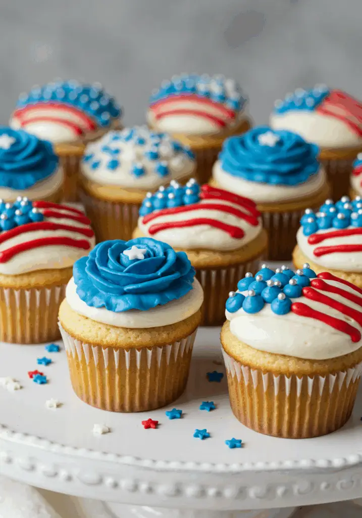 Patriotic Cookies & Cream Cupcakes
