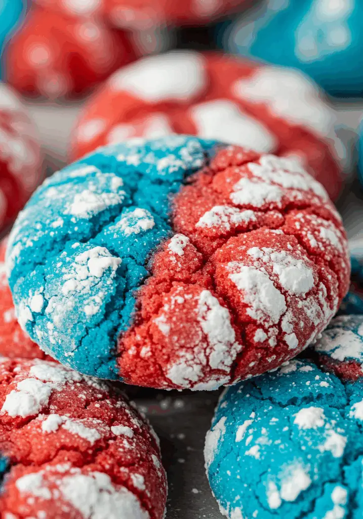 Patriotic Crinkle Cookies with a Butter-Rich Base