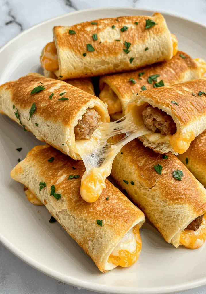 Turkey Sausage Egg and Cheese Breakfast Roll-Ups