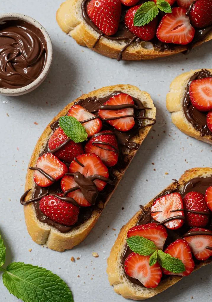 Chocolate Strawberry Bruschetta