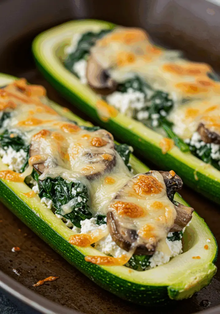 Vegetarian Spinach and Ricotta Zucchini Boats