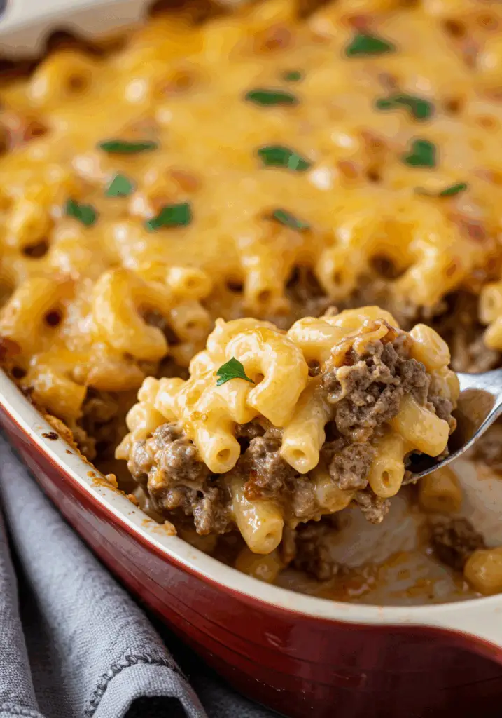 Mac and Cheese Meatloaf Casserole