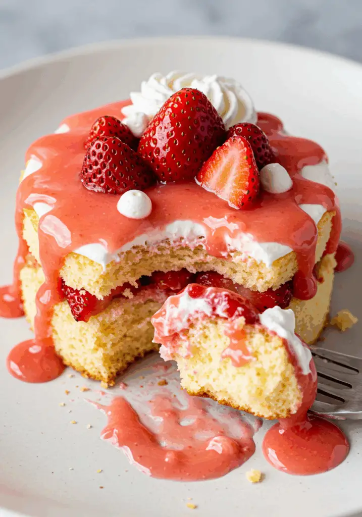 Strawberry Earthquake Cake