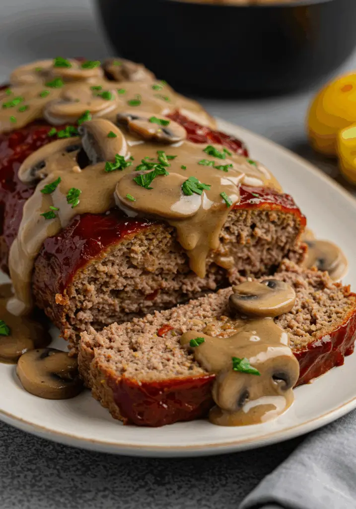 Meatloaf with Mushroom Gravy
