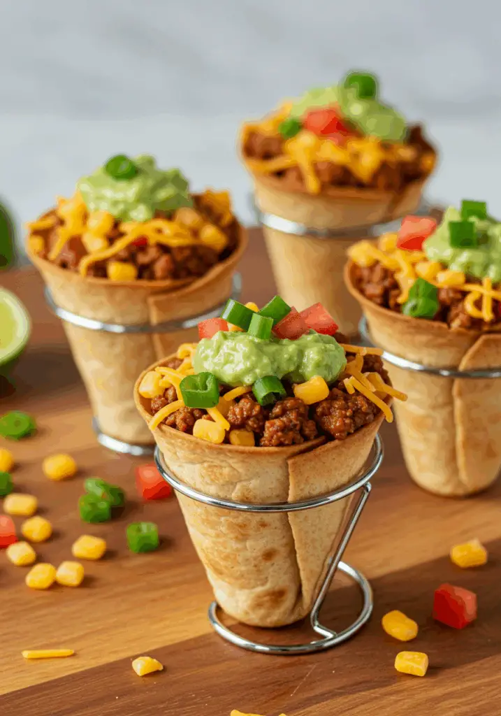 Healthy Taco Pizza Cones