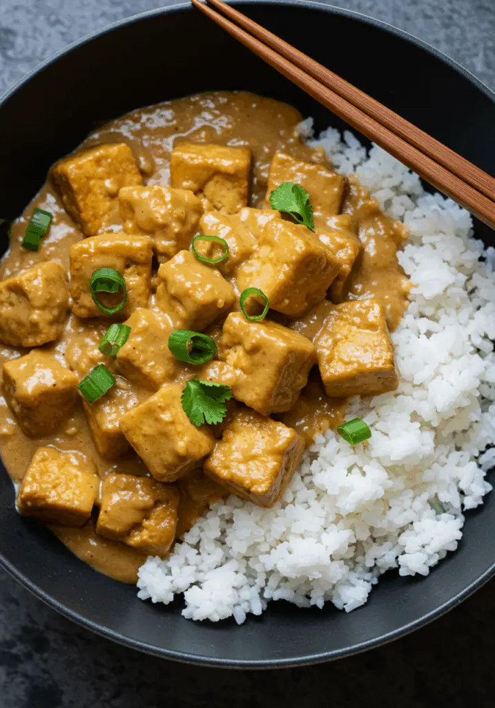 Peanut Tofu with Coconut Rice