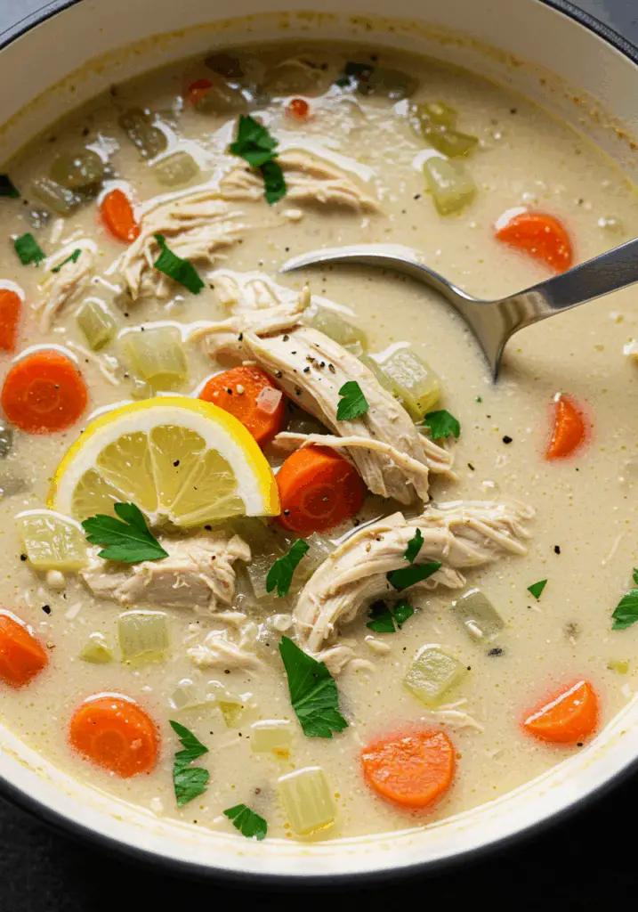Mediterranean Lemon Chicken Soup