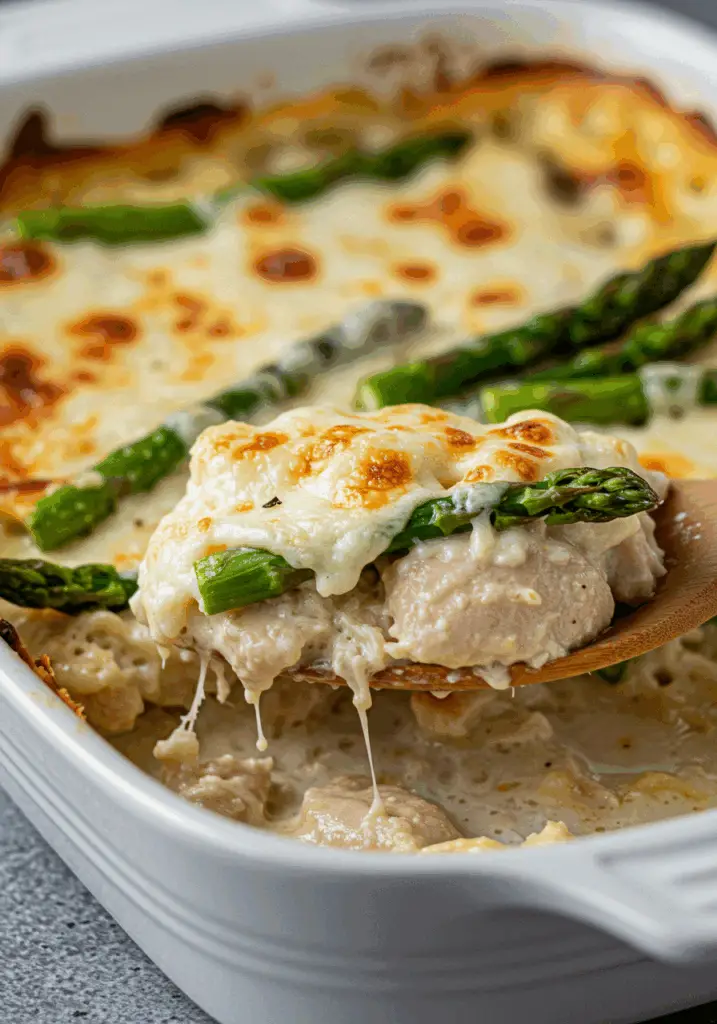 Chicken Casserole with Asparagus and Mozzarella