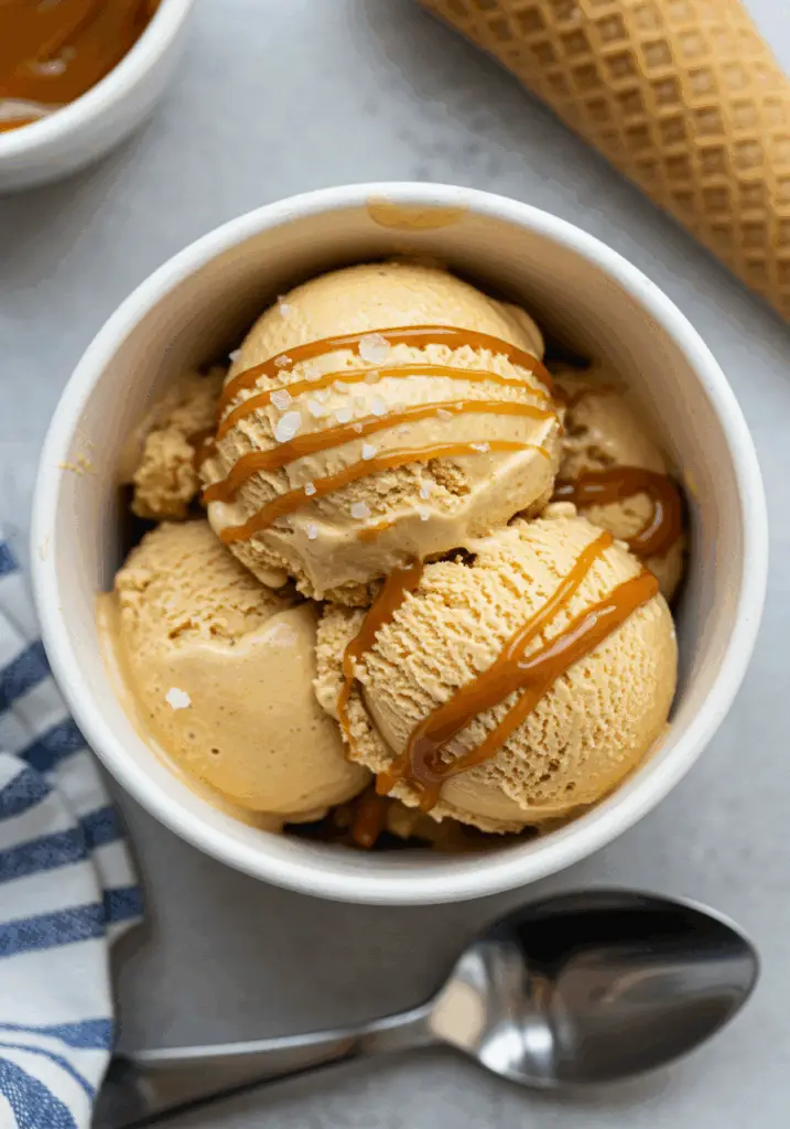 High Protein Salted Caramel Cottage Cheese Ice Cream
