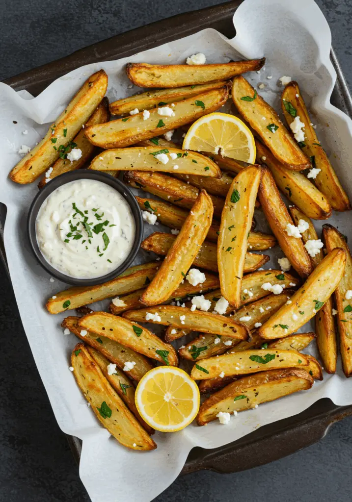 Greek Feta Fries with Feta Cheese