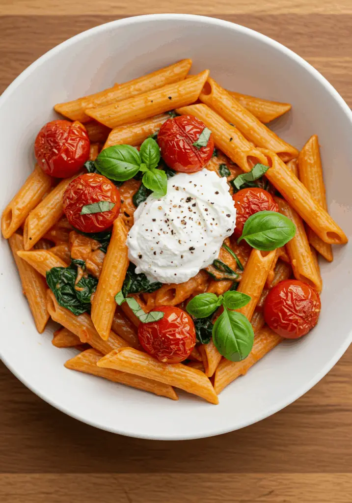 Roasted Tomato and Garlic Ricotta Pasta