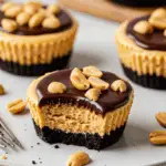 Mini Chocolate and Peanut Butter Cheesecakes