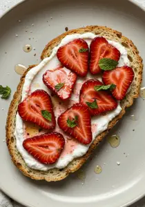 Roasted Strawberry Whipped Ricotta Toast