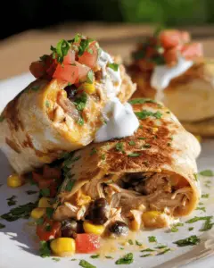 Air Fryer Southwest Chicken Burritos