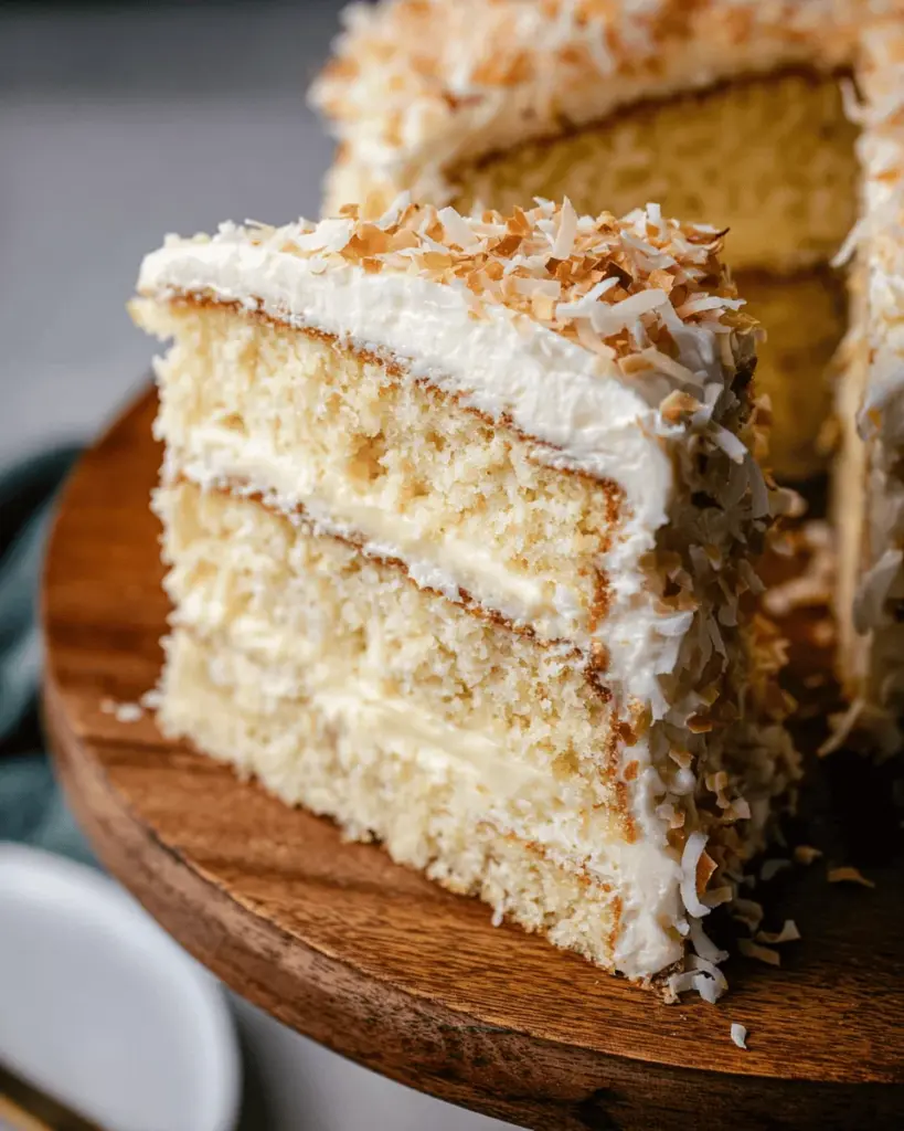 Coconut Cream Cake with Coconut Cream Cheese Frosting