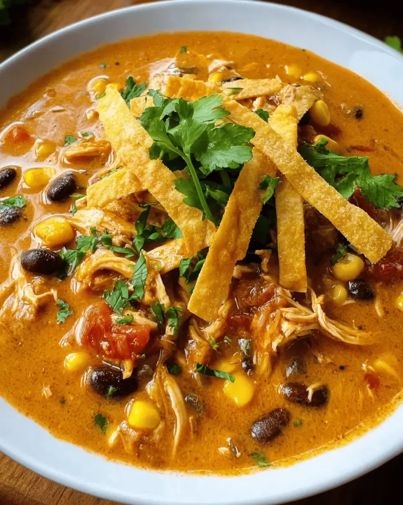 Crock Pot Creamy Chicken Tortilla Soup