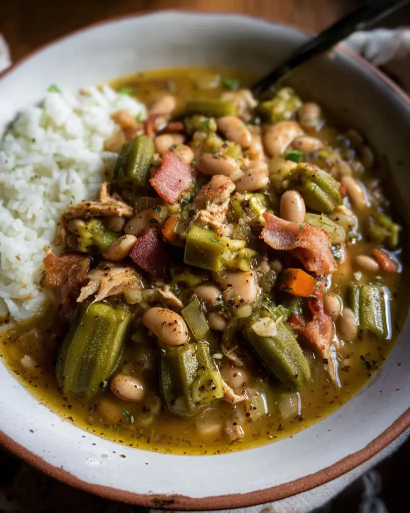 Crockpot Speckled Butter Beans and Okra Stew