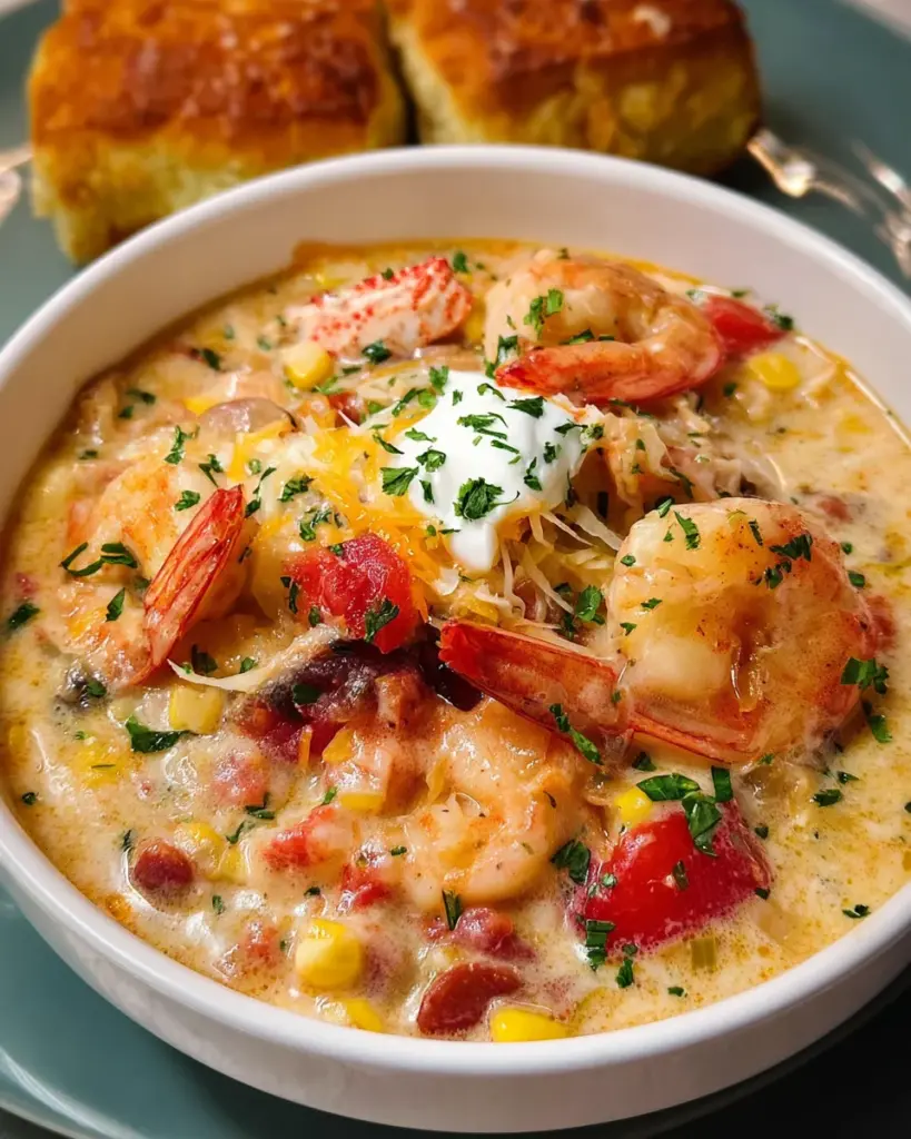 Easy Creamy Seafood and Shrimp Chili