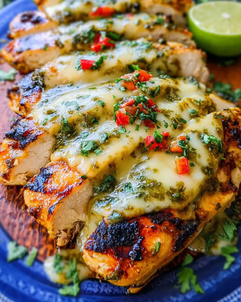 Grilled Salsa Verde Chicken with Pepper Jack