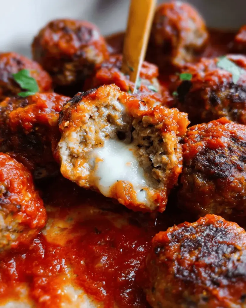 Mozzarella Stuffed Meatballs