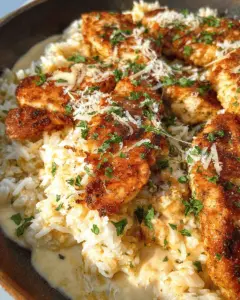 One-Pan Garlic Parmesan Chicken and Rice