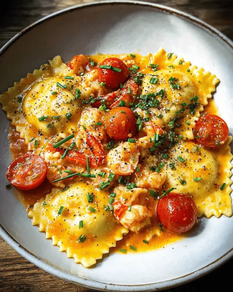 Ravioli in Crayfish Tomato Sauce