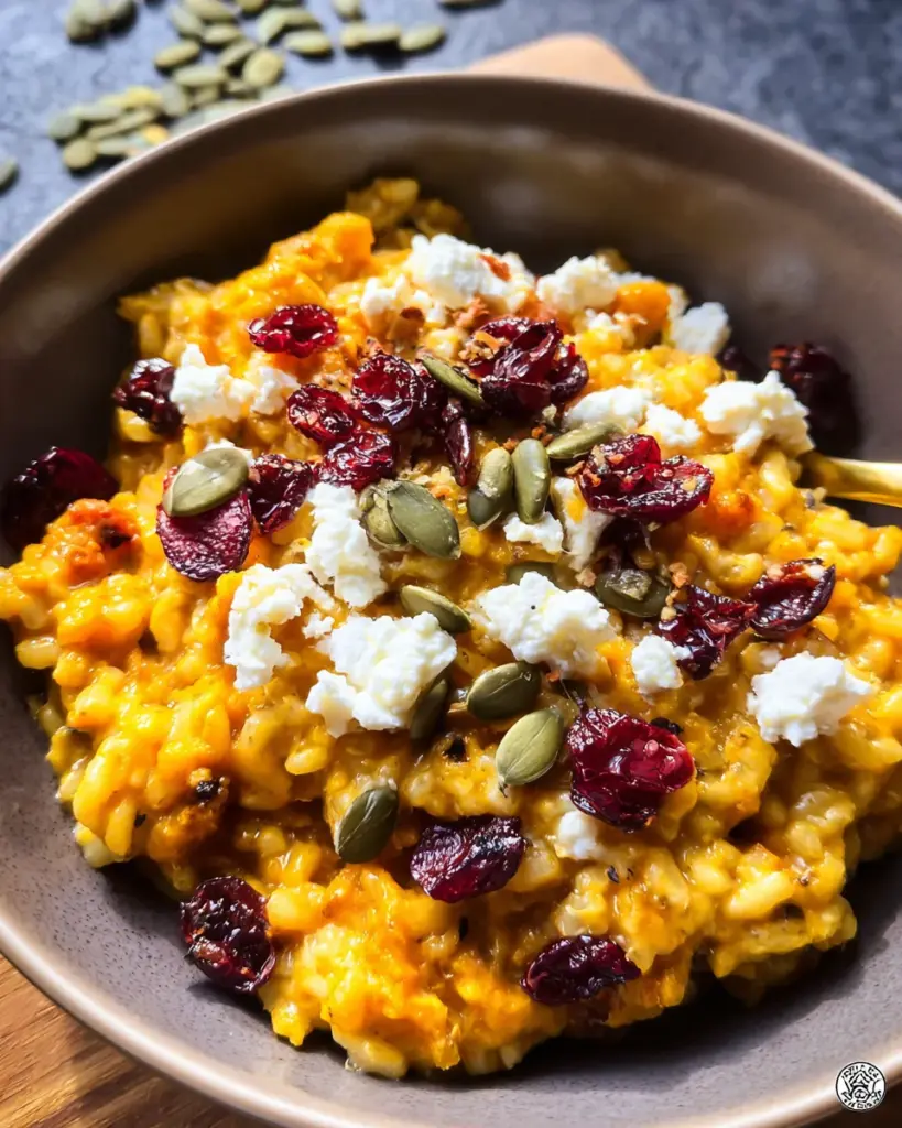 Baked Pumpkin Goat Cheese Risotto