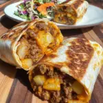 Cheesy Beef and Potato Burritos