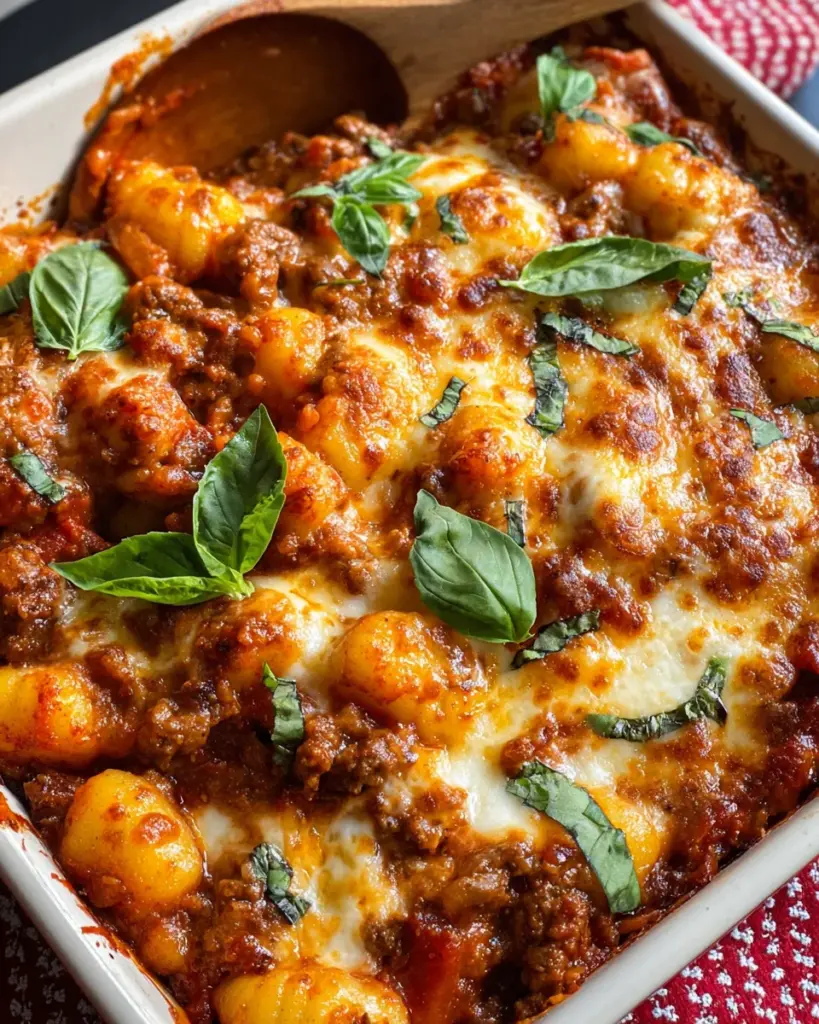Cheesy Bolognese Gnocchi Bake