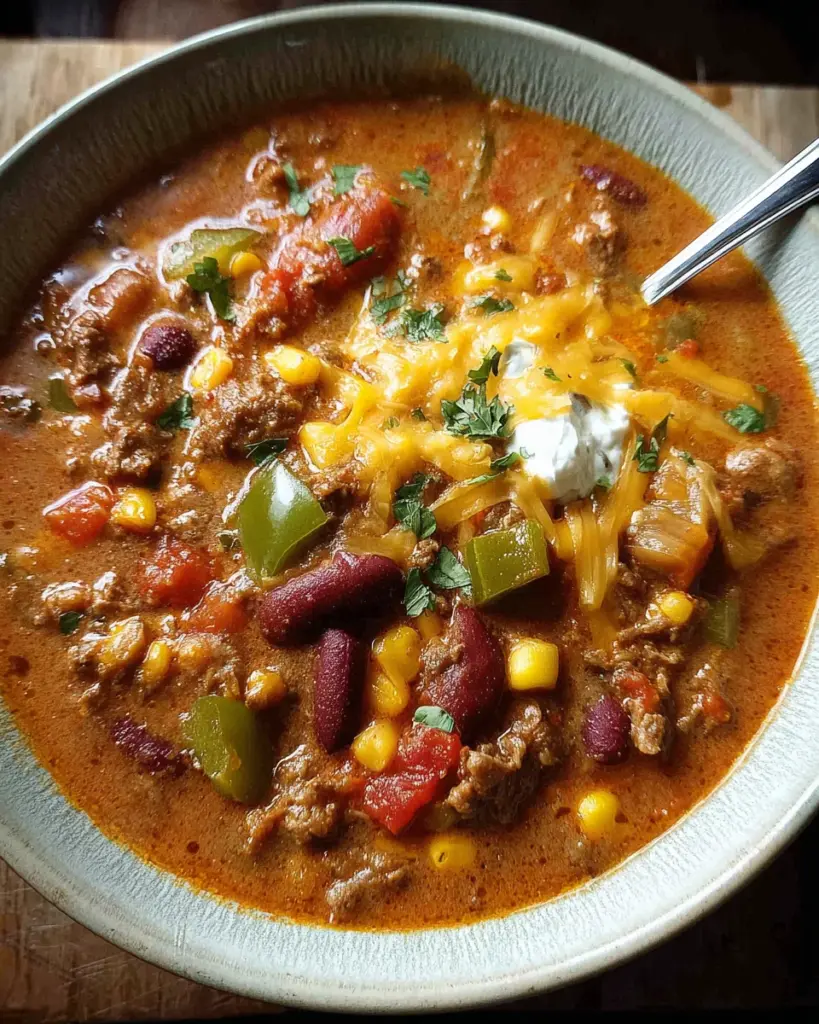 Creamy Beef Taco Soup