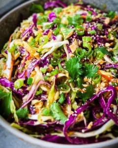 Easy Crunchy Asian Slaw (w/ BEST Asian Dressing!)
