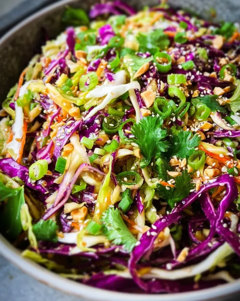 Easy Crunchy Asian Slaw (w/ BEST Asian Dressing!)