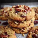 Eggless Praline Pecan Cranberry Cookies